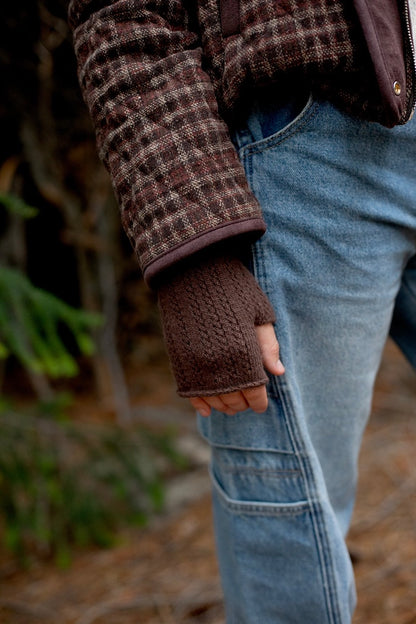 ANTLER FLORENCE FINGERLESS GLOVES - CHOCOLATE