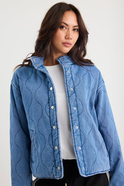 STORIES BE TOLD - APEX QUILTED JACKET - STORM BLUE