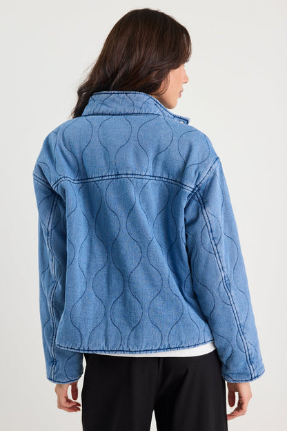 STORIES BE TOLD - APEX QUILTED JACKET - STORM BLUE