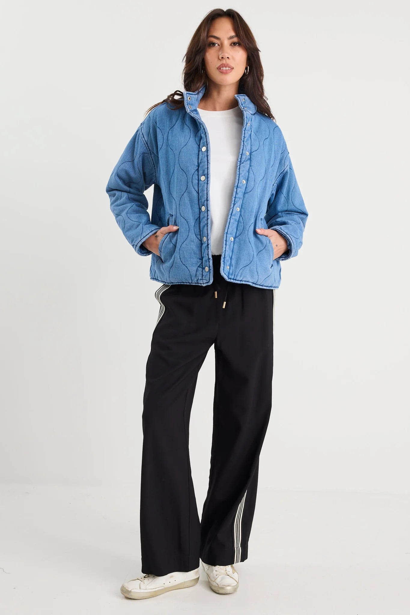 STORIES BE TOLD - APEX QUILTED JACKET - STORM BLUE