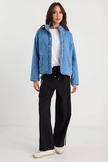STORIES BE TOLD - APEX QUILTED JACKET - STORM BLUE