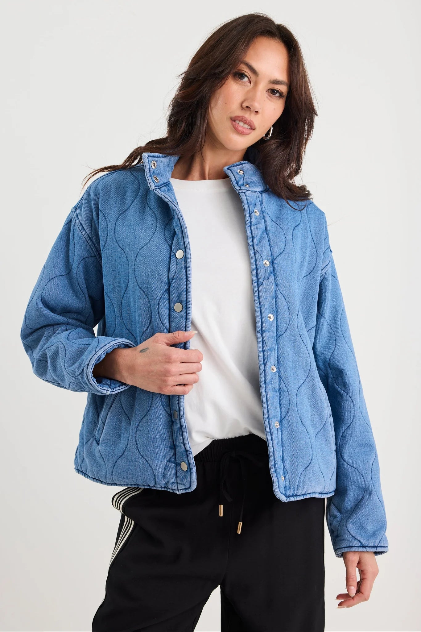 STORIES BE TOLD - APEX QUILTED JACKET - STORM BLUE