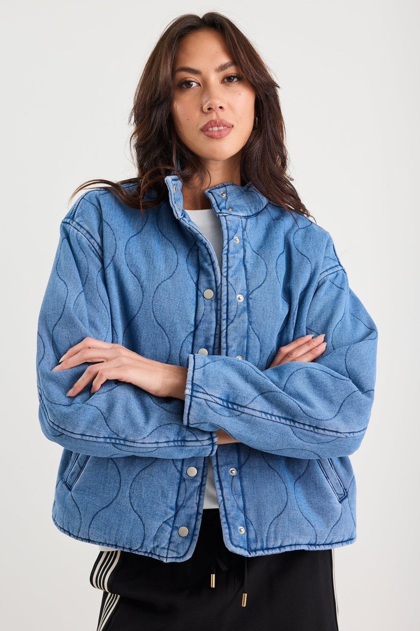 STORIES BE TOLD - APEX QUILTED JACKET - STORM BLUE