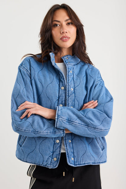 STORIES BE TOLD - APEX QUILTED JACKET - STORM BLUE