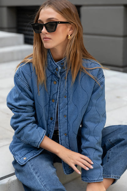 STORIES BE TOLD - APEX QUILTED JACKET - STORM BLUE