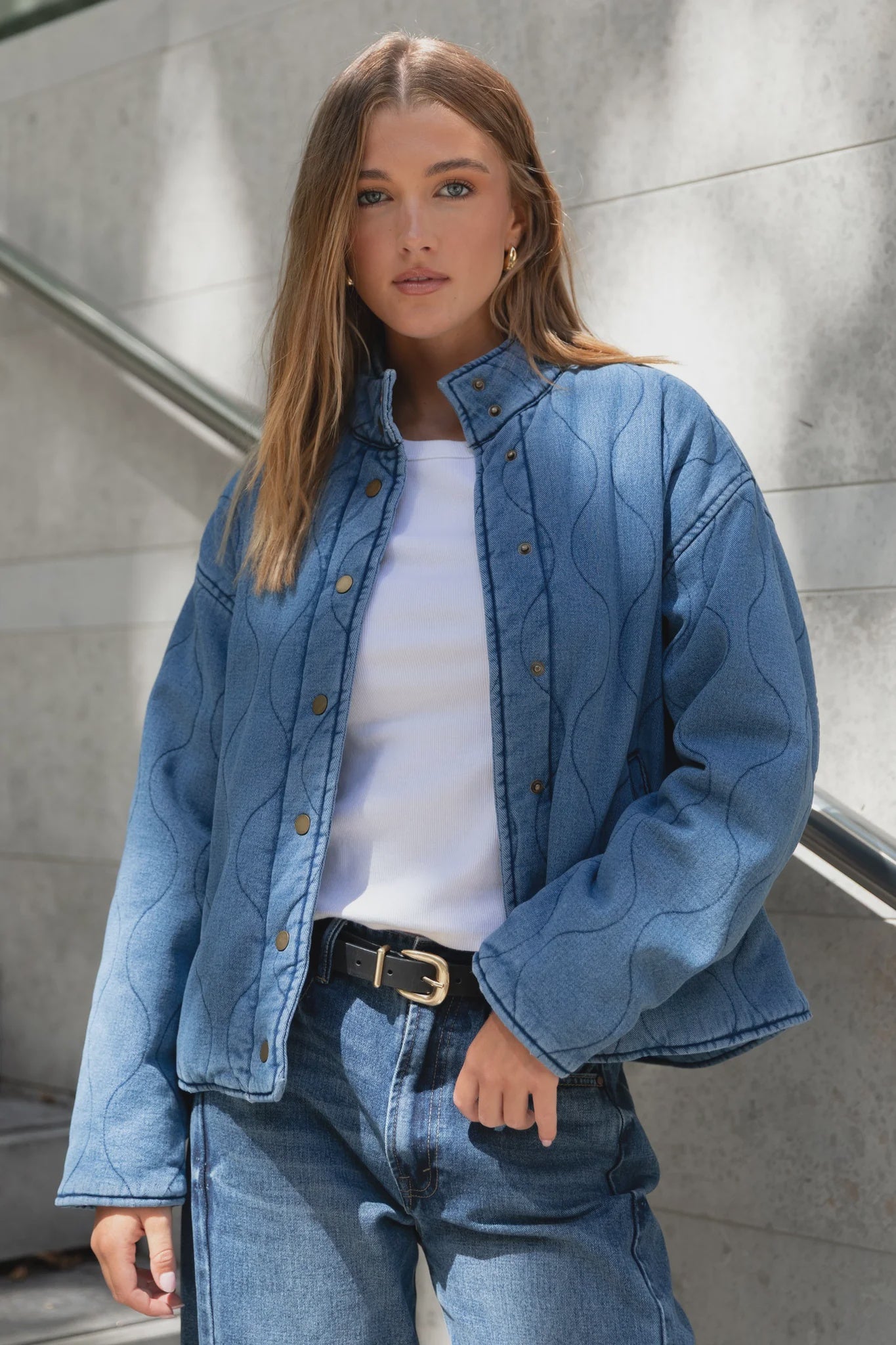 STORIES BE TOLD - APEX QUILTED JACKET - STORM BLUE
