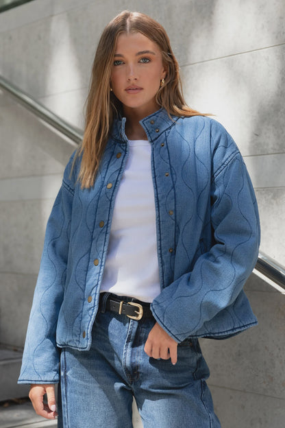 STORIES BE TOLD - APEX QUILTED JACKET - STORM BLUE