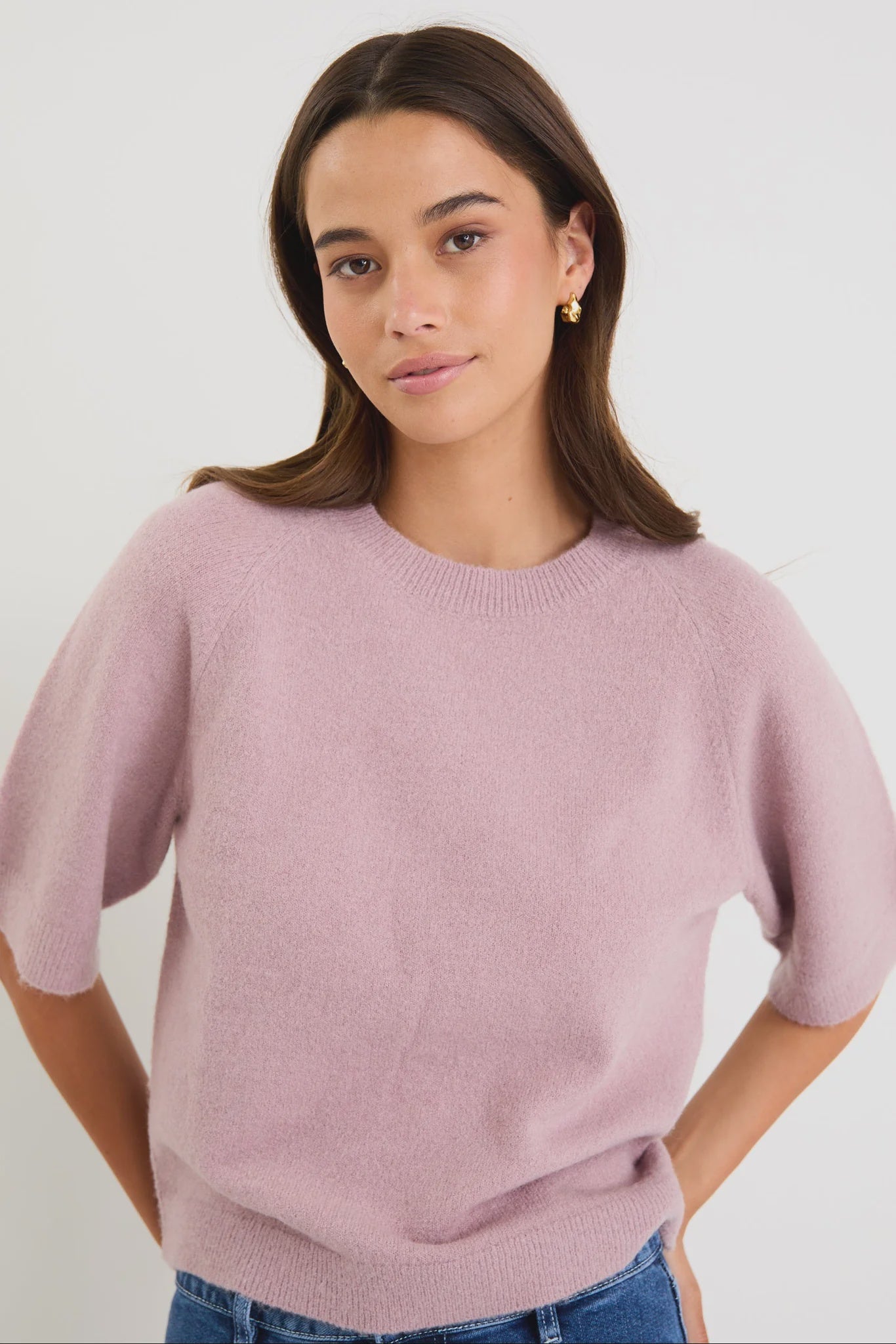 AMONG THE BRAVE - ASSEMBLE RAGLAN KNIT TEE - BLUSH
