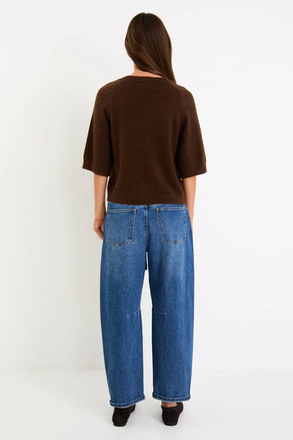 AMONG THE BRAVE - ASSEMBLE RAGLAN KNIT TEE -  CHOCOLATE