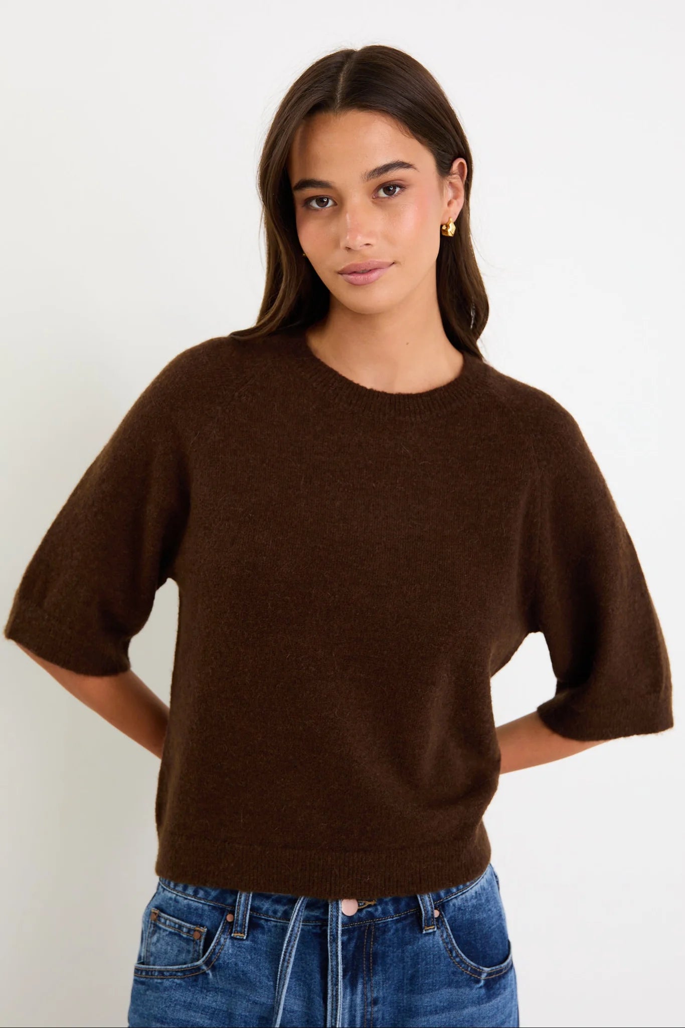 AMONG THE BRAVE - ASSEMBLE RAGLAN KNIT TEE -  CHOCOLATE