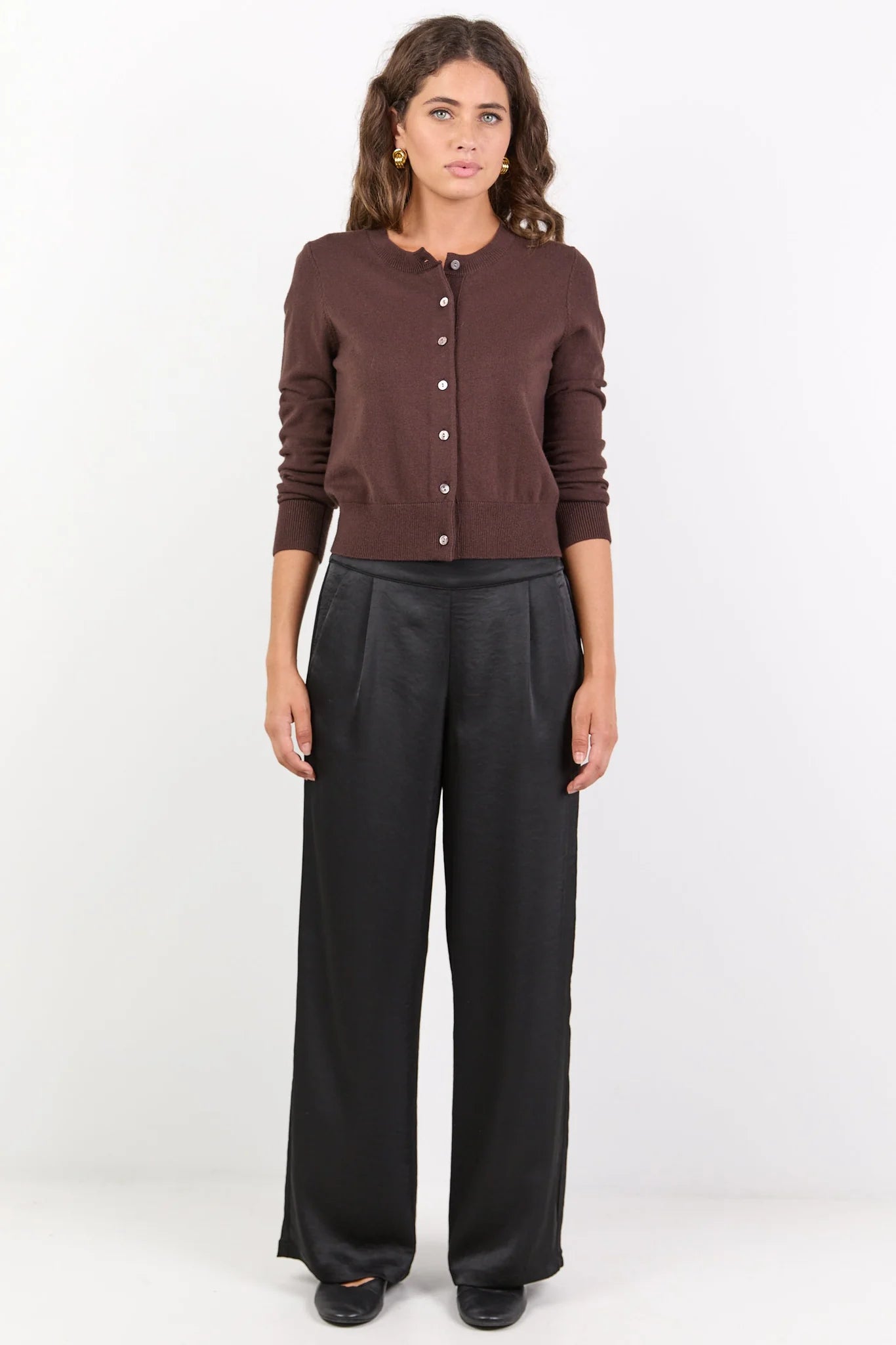 BY ROSA GRANDEUR WIDE LEG PANTS - BLACK