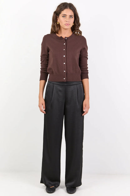 BY ROSA GRANDEUR WIDE LEG PANTS - BLACK