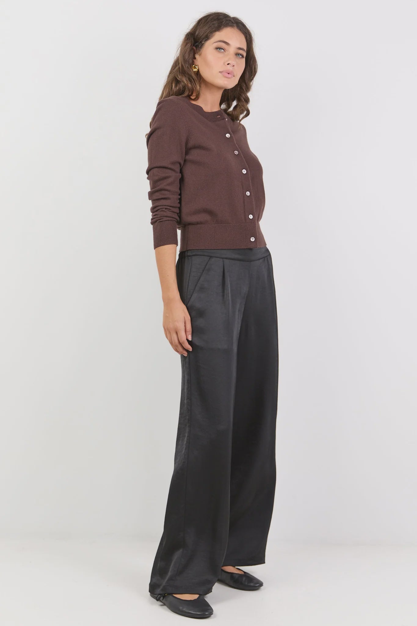 BY ROSA GRANDEUR WIDE LEG PANTS - BLACK
