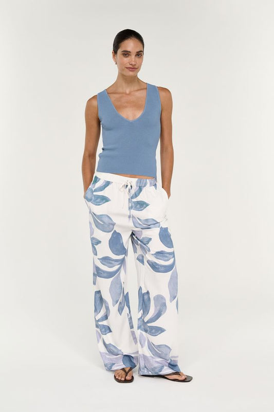 STAPLE THE LABEL ELODY RELAXED PANT - BLUE FLORAL