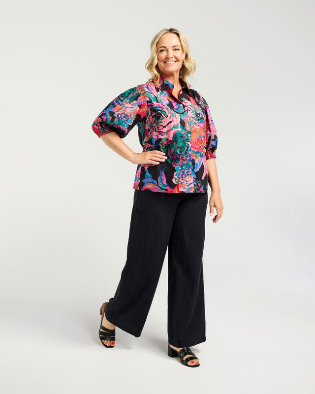 ZAFINA ALICE SHIRT- ABSTRACT GARDEN