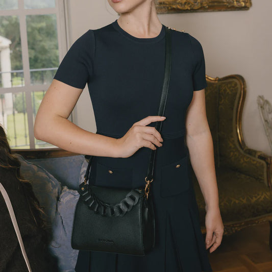 BLACK CAVIAR LUA PLAIT HANDBAG - BLACK