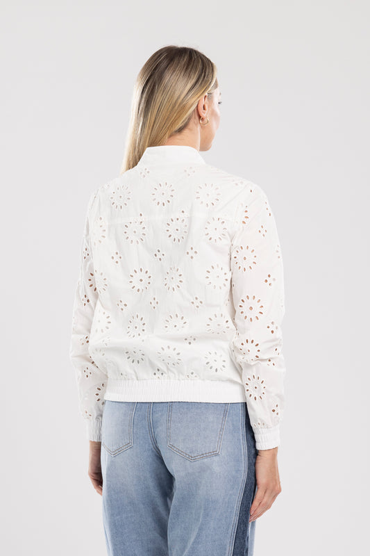 MI MOSO BRODERIE BOMBER - WHITE