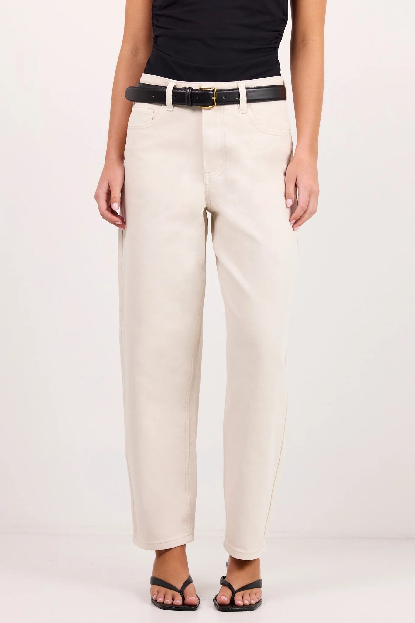 IVY & JACK TRADITION BARREL JEANS - ECRU