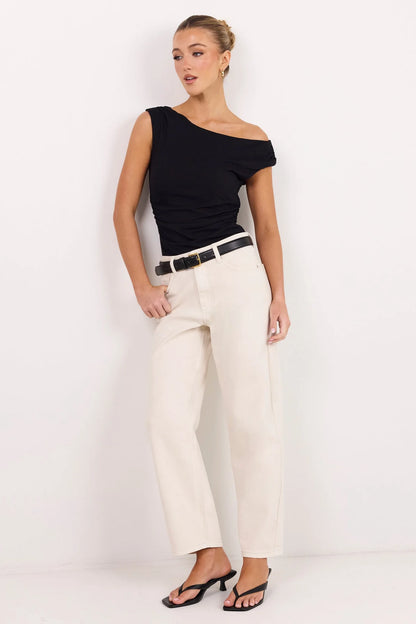 IVY & JACK TRADITION BARREL JEANS - ECRU