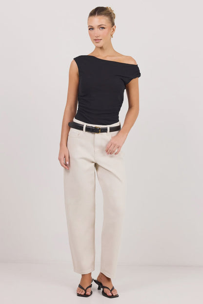 IVY & JACK TRADITION BARREL JEANS - ECRU