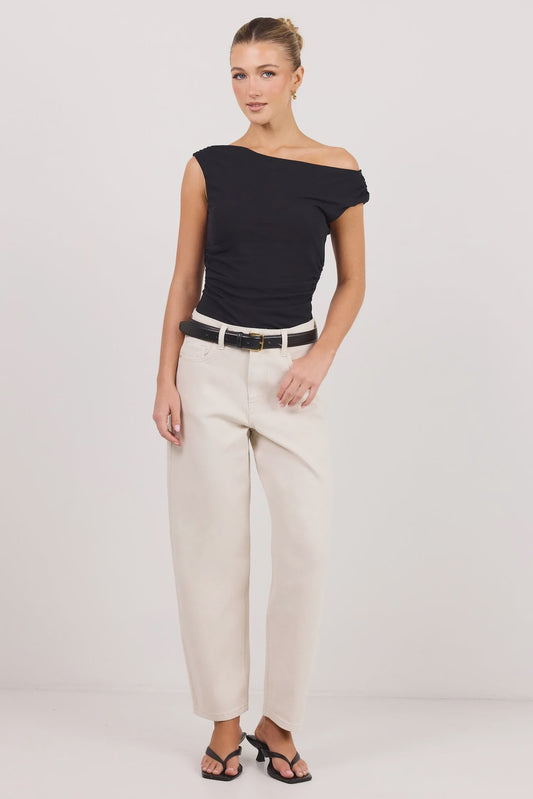 IVY & JACK TRADITION BARREL JEANS - ECRU