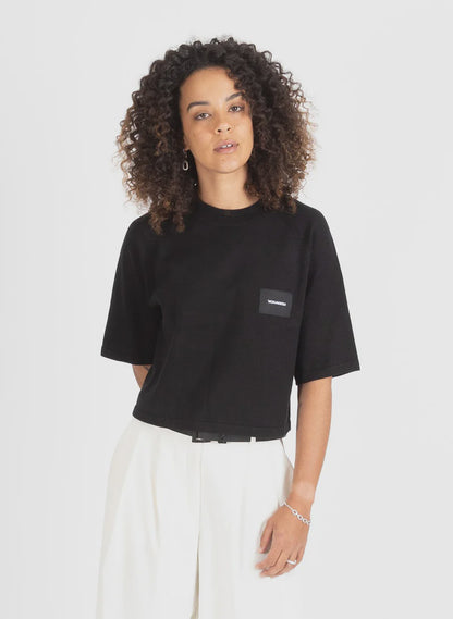 FEDERATION BADGE KNIT TOP - BLACK