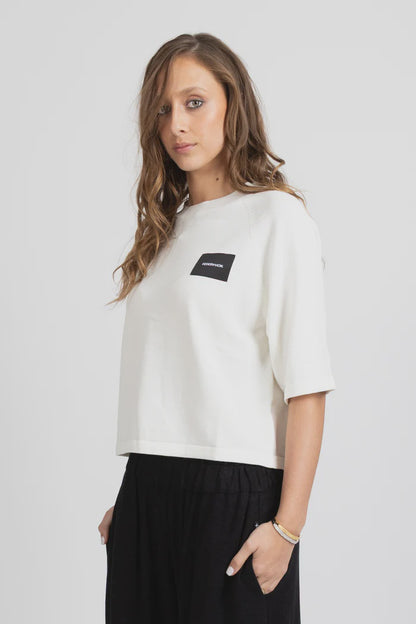 FEDERATION BADGE KNIT TOP - IVORY