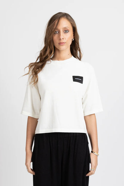 FEDERATION BADGE KNIT TOP - IVORY