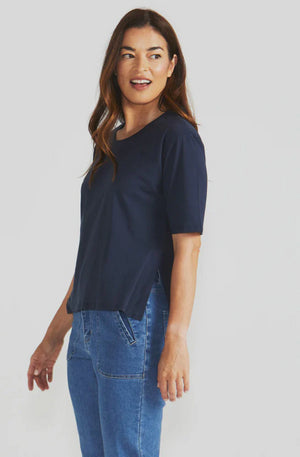 BETTY BASICS NAOMI TEE - NAVY - BB1059