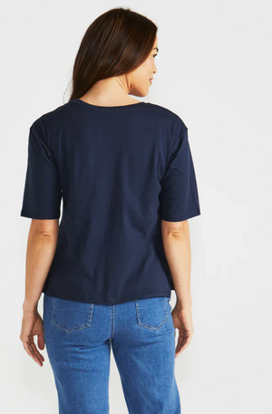 BETTY BASICS NAOMI TEE - NAVY - BB1059