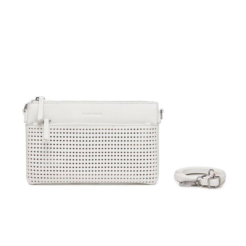 BLACK CAVIAR BAGS - MILLA CROSSBODY/CLUTCH - WHITE