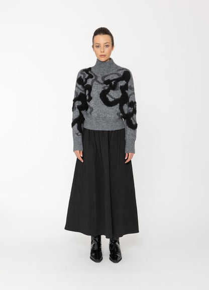 BONE & ARROW ORIS TOP - GREY + BLACK