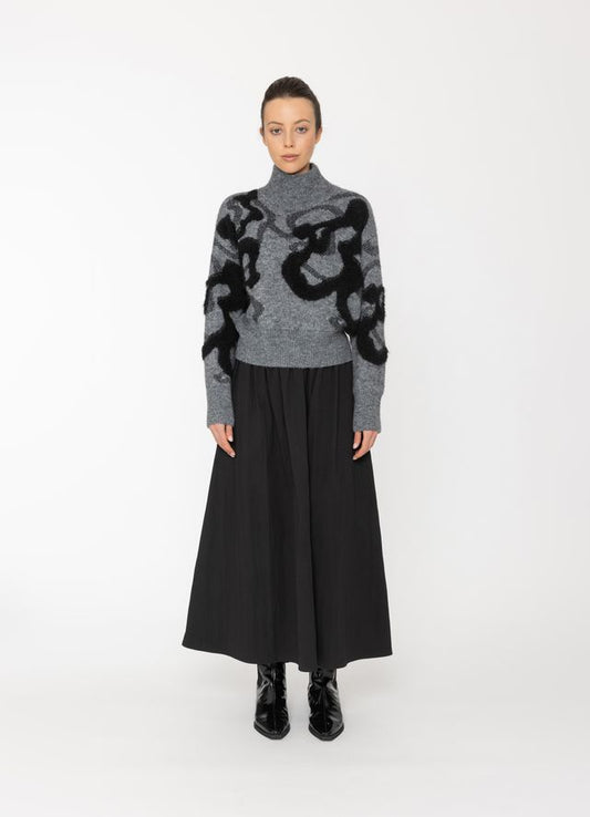 BONE & ARROW ORIS TOP - GREY + BLACK