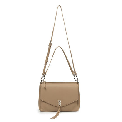 BLACK CAVIAR BAGS - BECKY FLAP CROSSBODY - BISCUIT