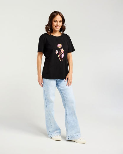 ZAFINA LARA T-SHIRT - BLACK