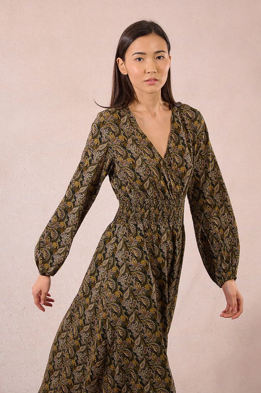 MOLLY BRACKEN WOVEN DRESS - KHAKI LEIA