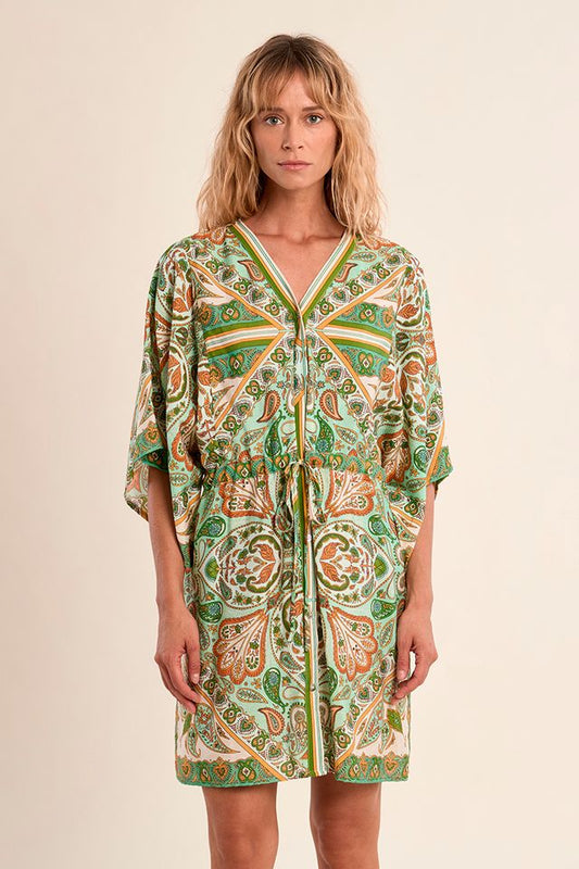 MOLLY BRACKEN WOVEN DRESS - GREEN INES