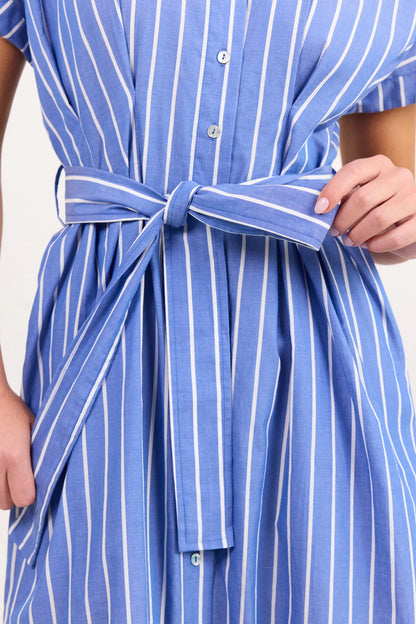 AMONG THE BRAVE - CAMDEN SHIRT DRESS - BLUE WIDE STRIPE
