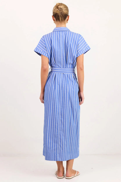 AMONG THE BRAVE - CAMDEN SHIRT DRESS - BLUE WIDE STRIPE