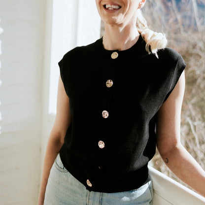 MOKE NZ - CAMILLA SWEATER VEST - BLACK