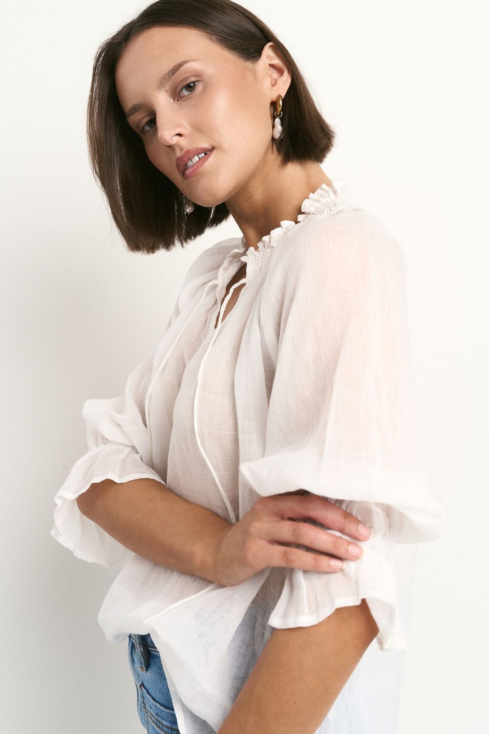 IVY & JACK CLOSURE SHORT SLEEVE TOP - IVORY