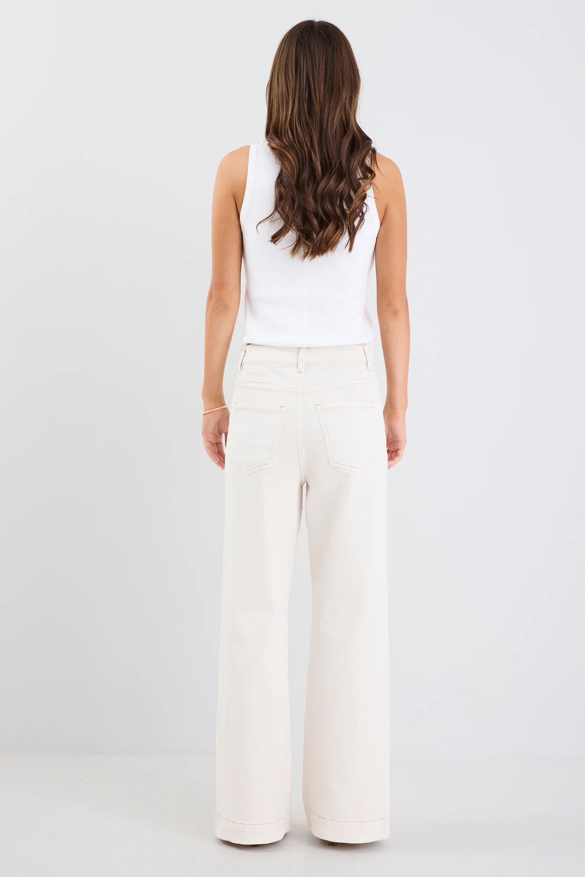 AMONG THE BRAVE -  ZOEY HIGH RISE JEAN  PETITE- ECRU