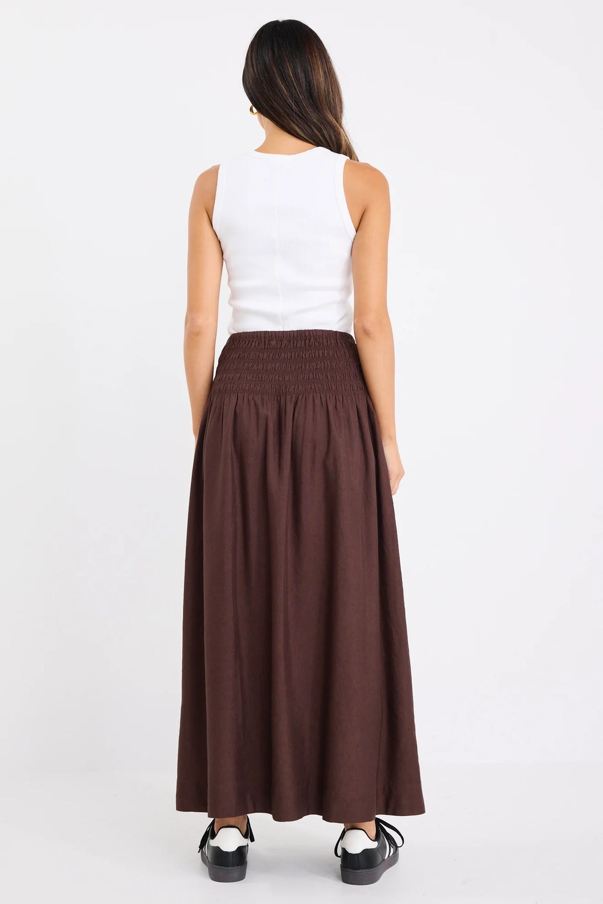RE:UNION BYRON MAXI SKIRT -  CHOCOLATE