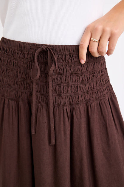 RE:UNION BYRON MAXI SKIRT -  CHOCOLATE