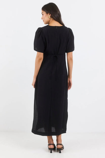 STORIES BE TOLD COMMAND MAXI DRESS - BLACK TEXTURE