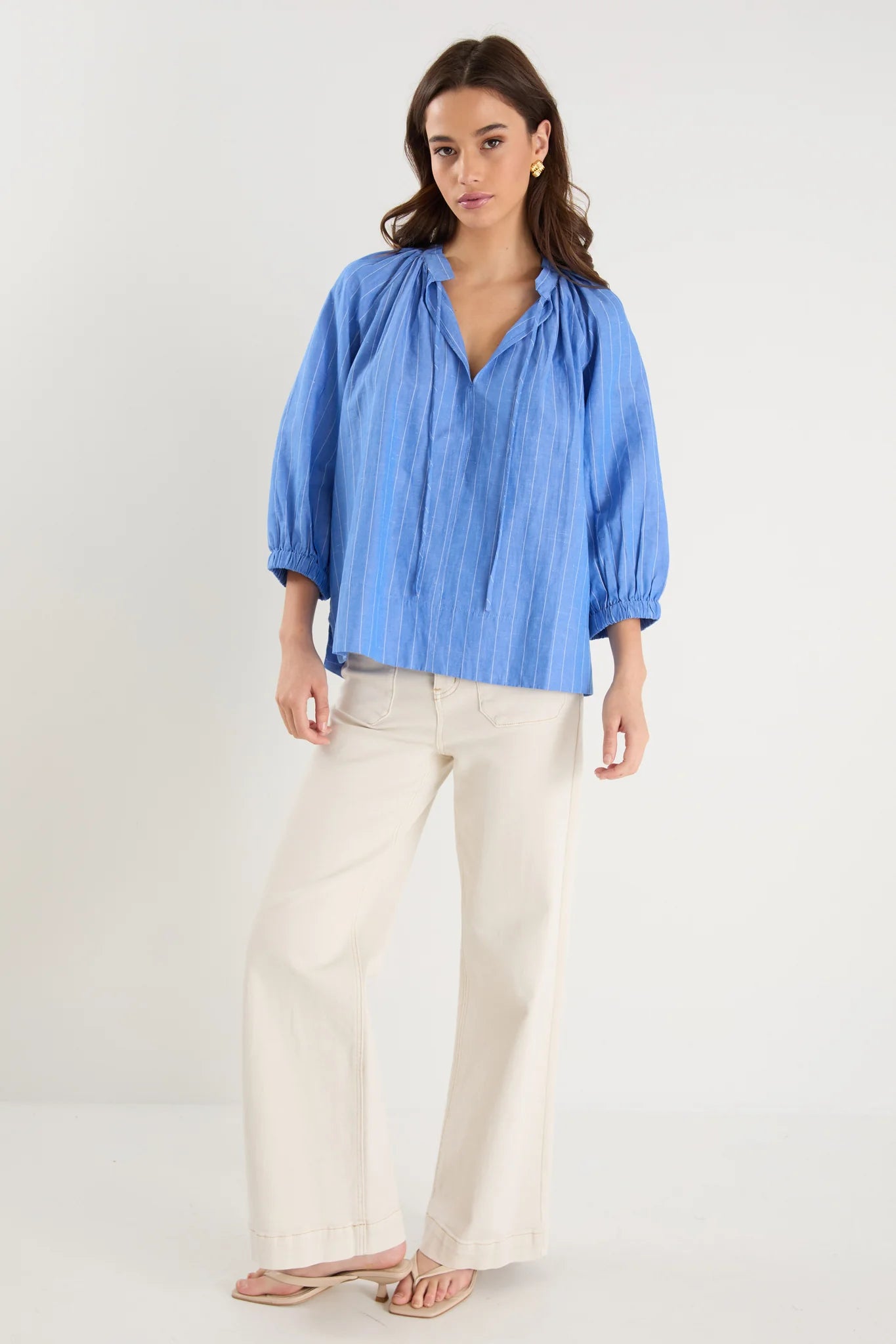 BY ROSA COMPLIMENT TOP - FRENCH BLUE STRIPE