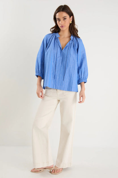 BY ROSA COMPLIMENT TOP - FRENCH BLUE STRIPE
