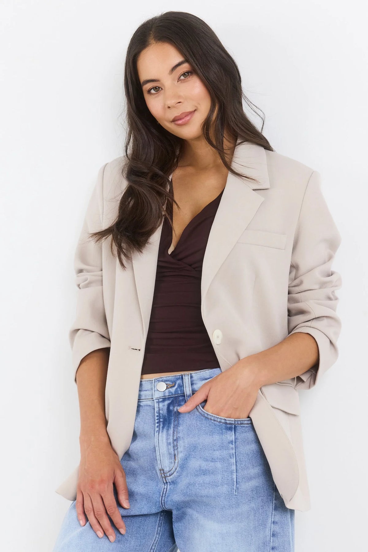 BY ROSA - CONFINE BLAZER - TAUPE