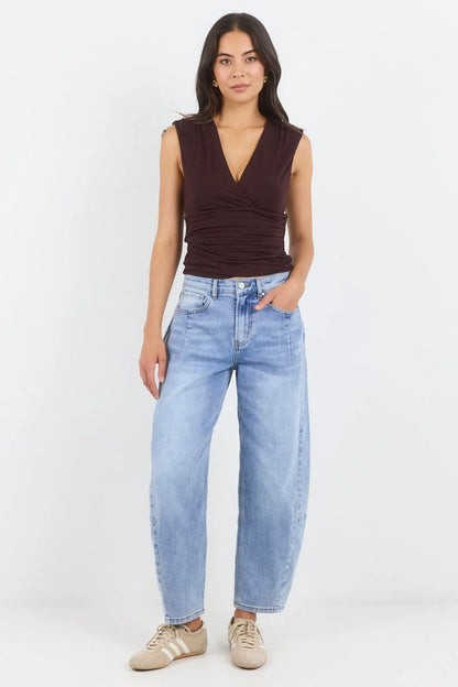 AMONG THE BRAVE - GRADUATE BARREL JEANS - LIGHT BLUE