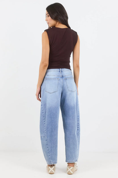 AMONG THE BRAVE - GRADUATE BARREL JEANS - LIGHT BLUE